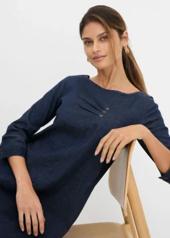 bonprix bonprix Vestido vaquero elástico Azul piedra oscuro Outlet
