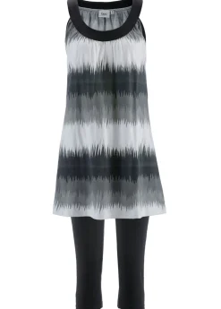 bonprix bonprix Vestido y leggings capri (2 piezas) Negro + blanco-negro Best