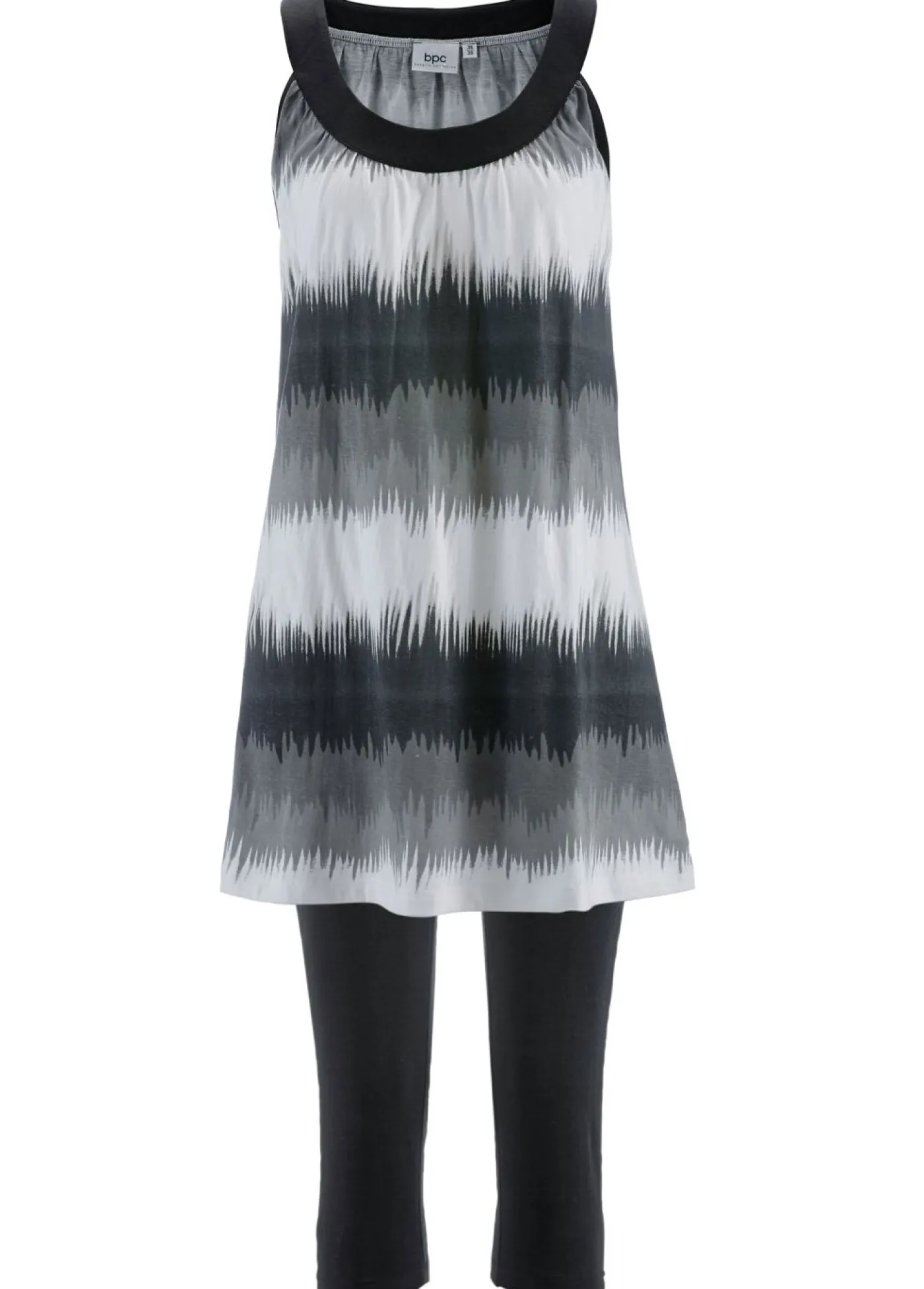 bonprix bonprix Vestido y leggings capri (2 piezas) Negro + blanco-negro Best