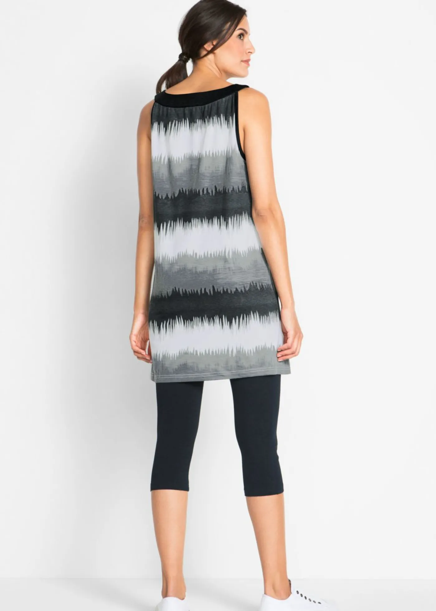 bonprix bonprix Vestido y leggings capri (2 piezas) Negro + blanco-negro Best