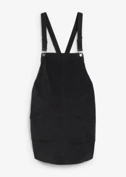 bonprix bonprix Vestido-peto premamá de pana de algodón elástico Gris oscuro
