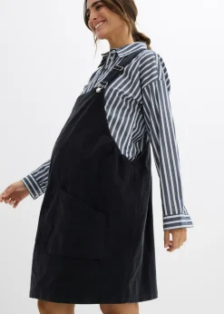 bonprix bonprix Vestido-peto premamá de pana de algodón elástico Gris oscuro