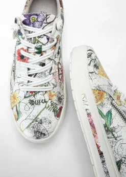 bonprix Jana Zapatillas cómodas Jana de ancho cómodo blanco con flores Clearance