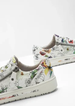 bonprix Jana Zapatillas cómodas Jana de ancho cómodo blanco con flores Clearance