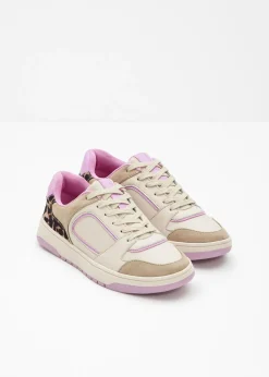 bonprix bonprix Zapatillas con detalles animales beige con estampado de leopardo/rosa orquídea Best