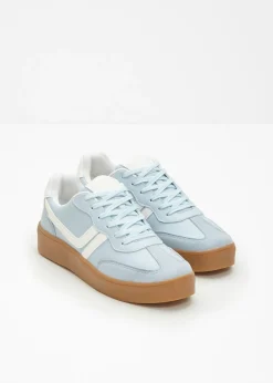 bonprix bonprix Zapatillas con plataforma de estilo retro Azul pálido/blanco Outlet
