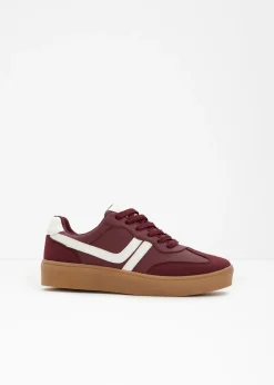 bonprix bonprix Zapatillas con plataforma de estilo retro rojo rubí/blanco perla Outlet