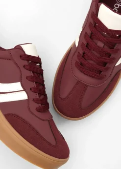bonprix bonprix Zapatillas con plataforma de estilo retro rojo rubí/blanco perla Outlet
