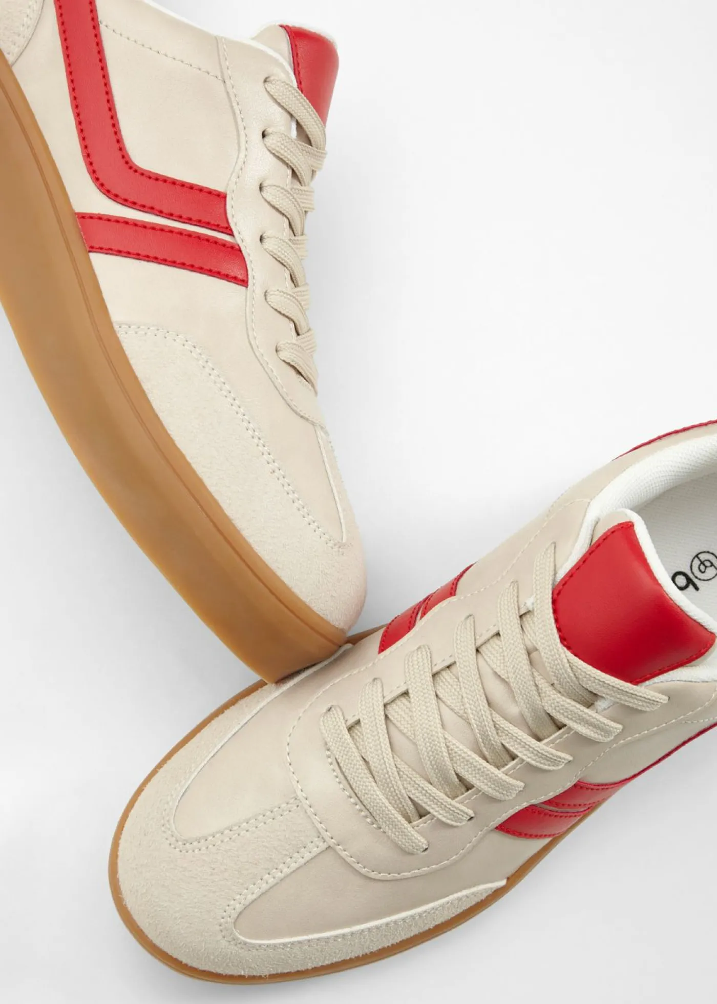 bonprix bonprix Zapatillas con plataforma de estilo retro arena claro-rojo New