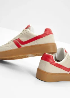 bonprix bonprix Zapatillas con plataforma de estilo retro arena claro-rojo New