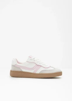 bonprix bonprix Zapatillas de aspecto retro Blanco-lila empolvado Online