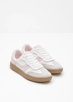 bonprix bonprix Zapatillas de aspecto retro Blanco-lila empolvado Online