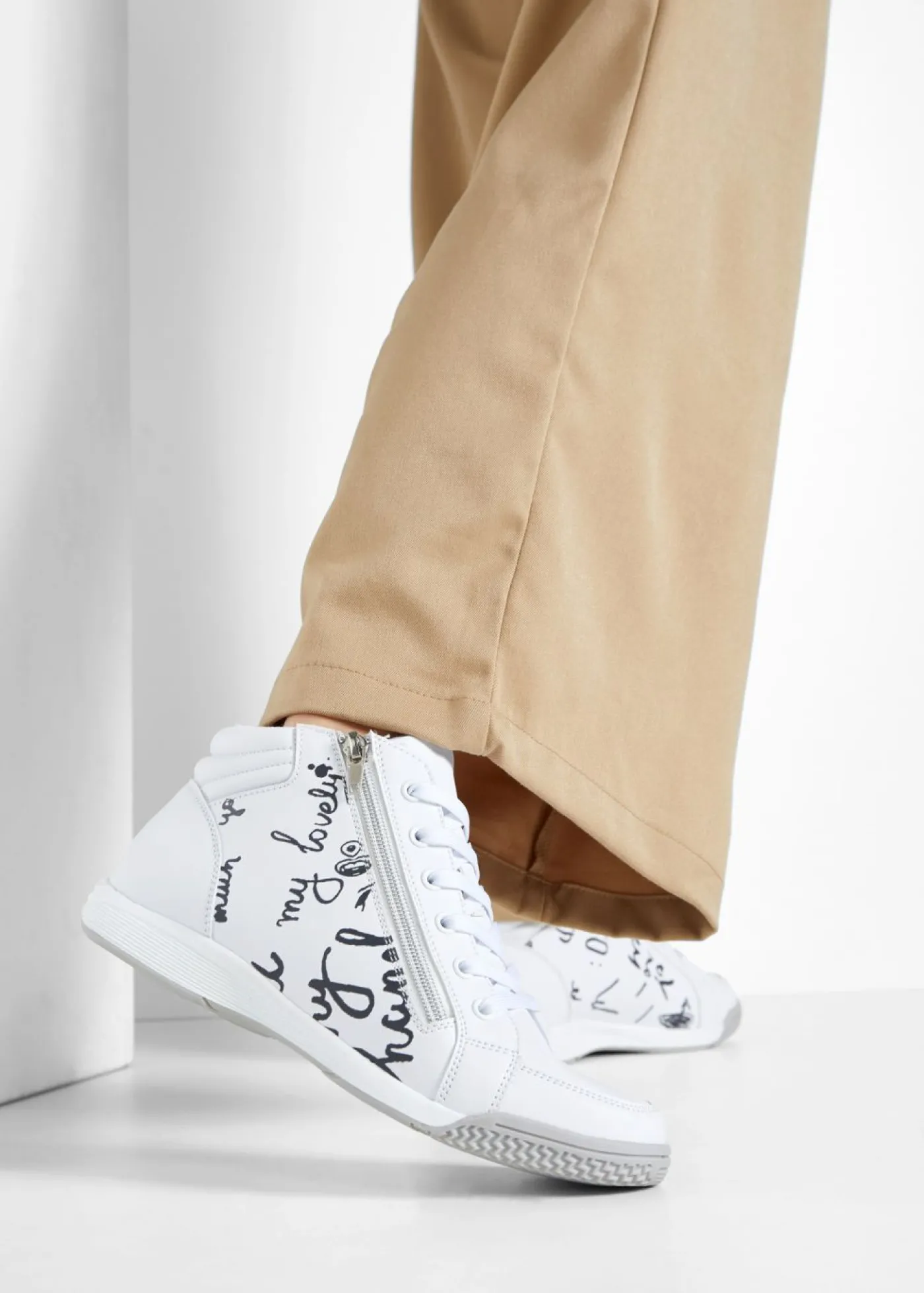bonprix bpc selection Zapatillas de caña alta Blanco Sale