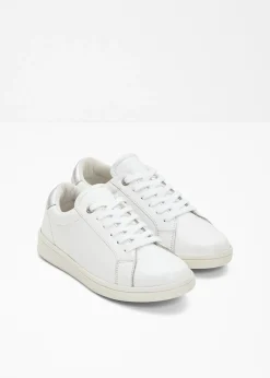 bonprix bonprix Zapatillas de piel Blanco-plateado Outlet
