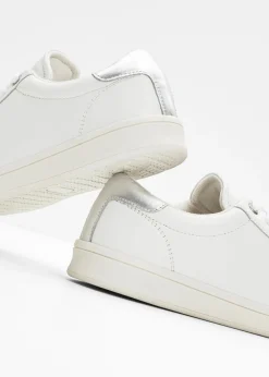 bonprix bonprix Zapatillas de piel Blanco-plateado Outlet