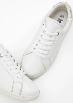 bonprix bonprix Zapatillas de piel Blanco-plateado Outlet