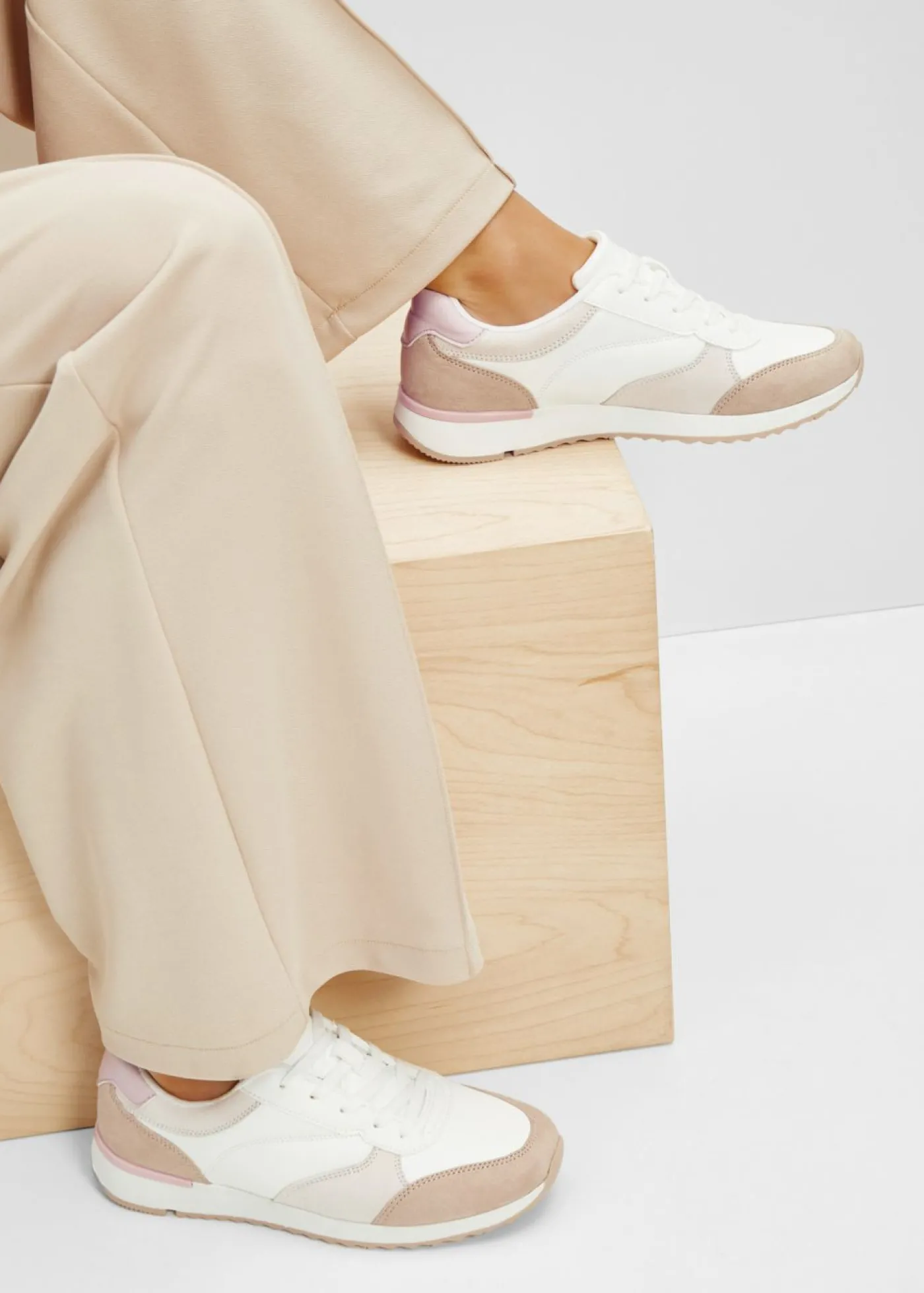 bonprix bonprix Zapatillas deportivas Blanco/beige/lila empolvado Discount