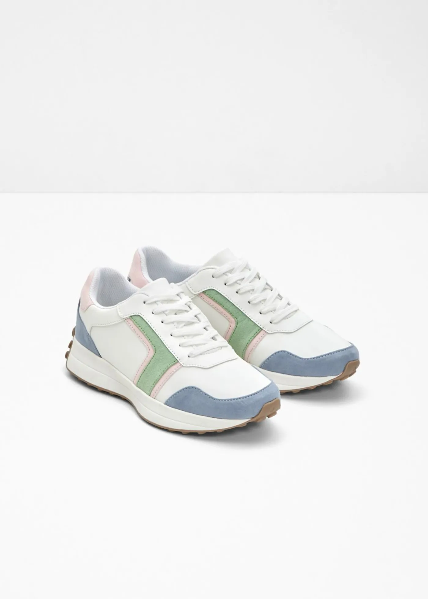 bonprix bonprix Zapatillas deportivas blanco-rosa pálido-verde-azul Outlet