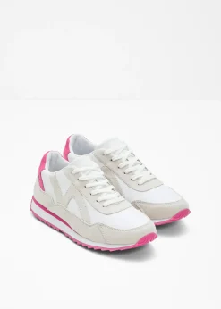 bonprix bonprix Zapatillas deportivas con suela perfilada Blanco-beige-pink lady Outlet