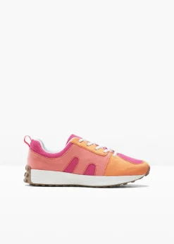 bonprix bonprix Zapatillas deportivas con inserto de malla Rosa-naranja New