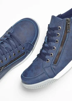 bonprix bonprix Zapatillas deportivas de caña alta con cremallera Azul marino Hot