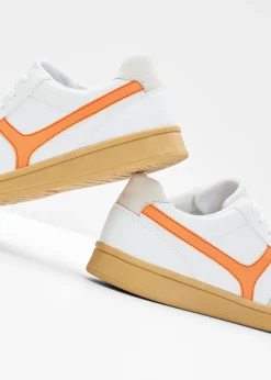 bonprix bonprix Zapatillas deportivas de estilo retro Blanco-naranja