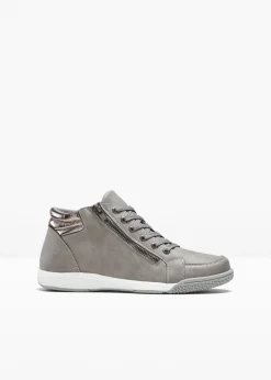 bonprix bonprix Zapatillas deportivas de caña alta con cremallera Gris