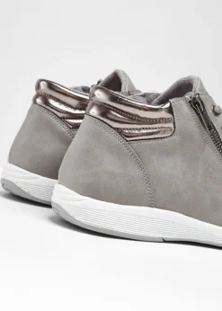 bonprix bonprix Zapatillas deportivas de caña alta con cremallera Gris