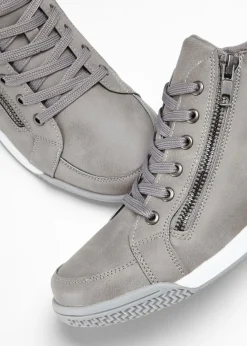 bonprix bonprix Zapatillas deportivas de caña alta con cremallera Gris