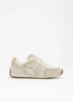 bonprix bonprix Zapatillas deportivas tipo chunky con inserto de malla Blanco perla-beige Sale