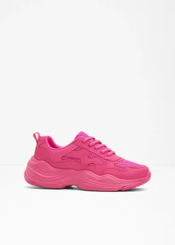bonprix bonprix Zapatillas deportivas tipo chunky con inserto de malla rosa caliente Online