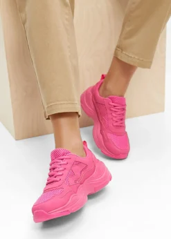 bonprix bonprix Zapatillas deportivas tipo chunky con inserto de malla rosa caliente Online
