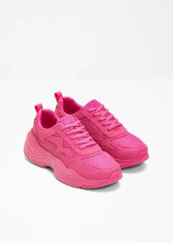 bonprix bonprix Zapatillas deportivas tipo chunky con inserto de malla rosa caliente Online