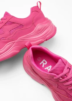 bonprix bonprix Zapatillas deportivas tipo chunky con inserto de malla rosa caliente Online
