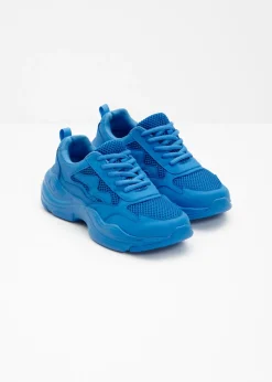 bonprix bonprix Zapatillas deportivas tipo chunky con inserto de malla azul brillante Discount