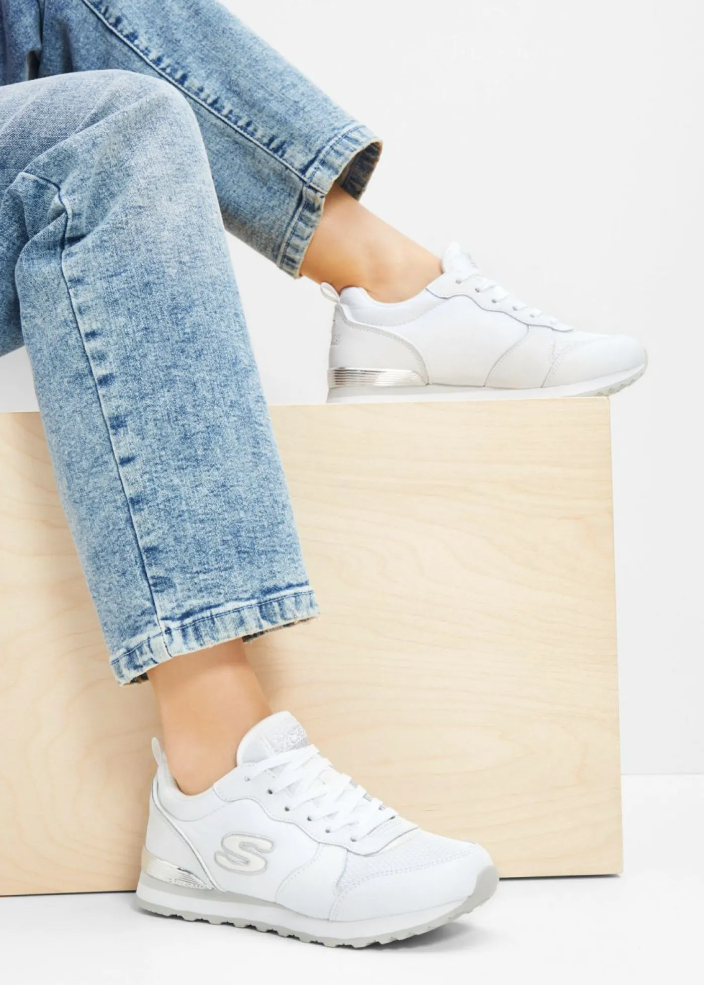 bonprix Skechers Zapatillas Skechers con espuma viscoelástica Blanco Online