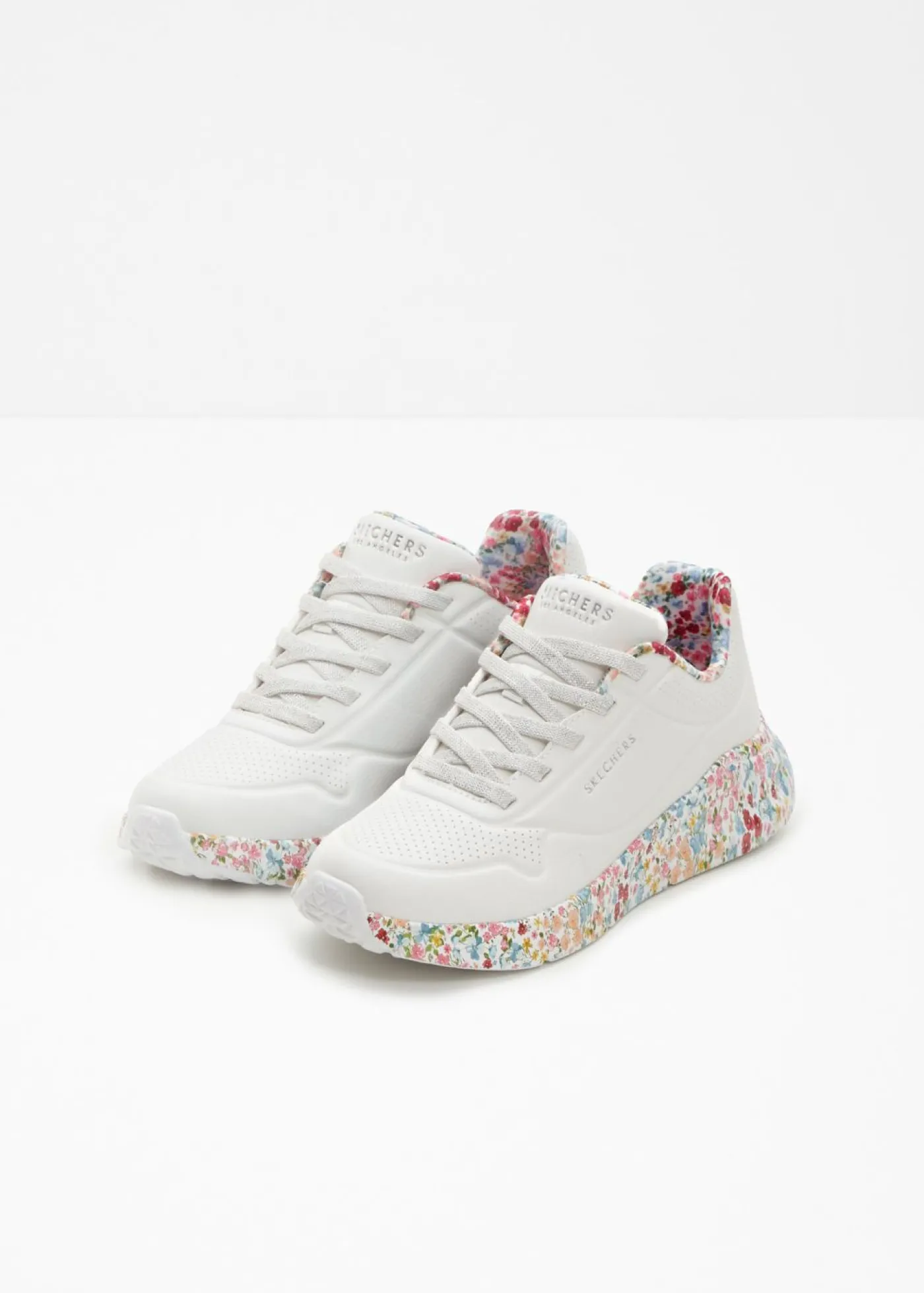 bonprix Skechers Zapatillas Skechers con espuma viscoelástica blanco con flores New