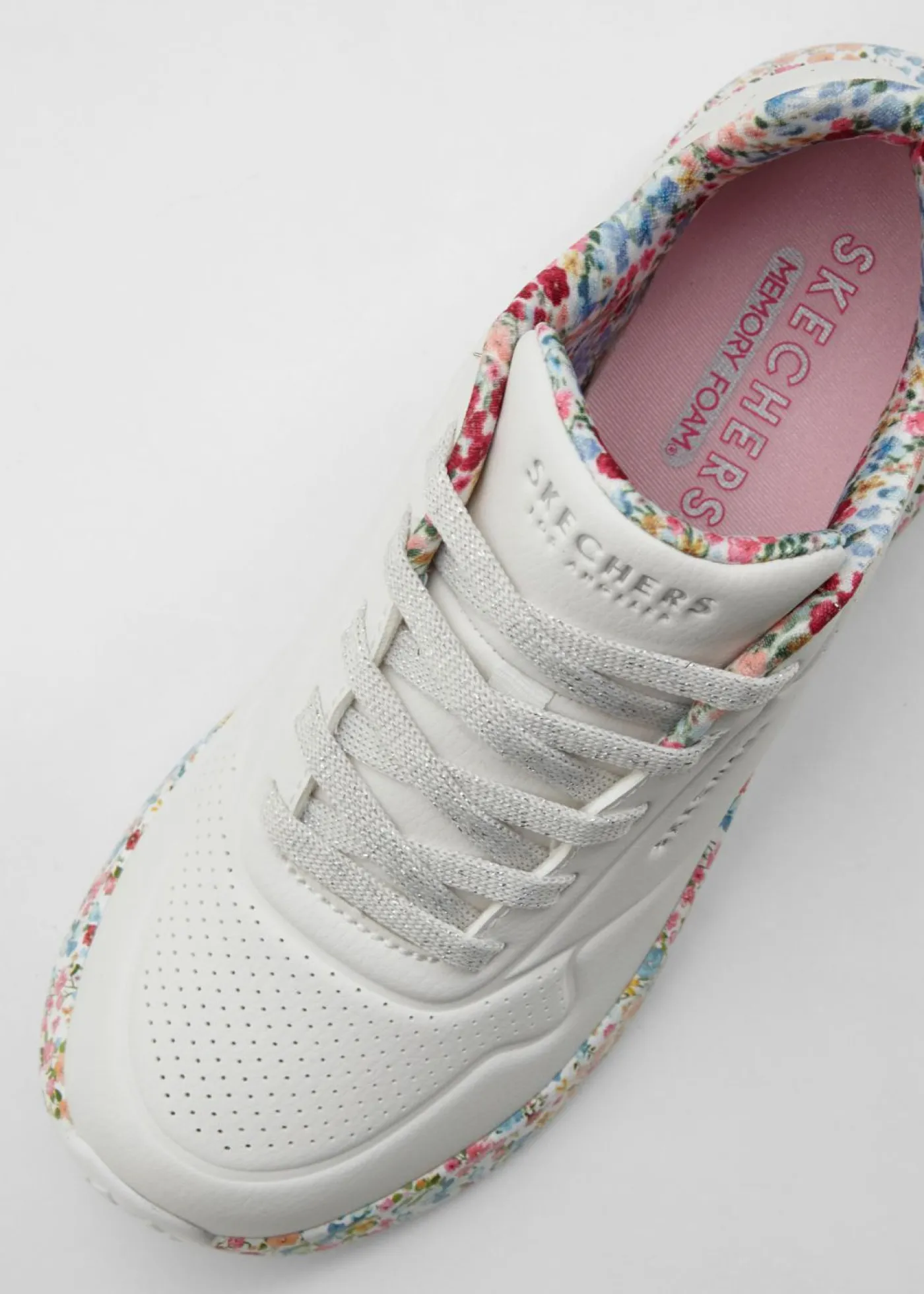 bonprix Skechers Zapatillas Skechers con espuma viscoelástica blanco con flores New