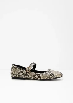 bonprix bonprix Zapato tipo Mary Jane con estampado animal Beige-negro Online