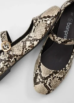 bonprix bonprix Zapato tipo Mary Jane con estampado animal Beige-negro Online