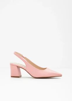 bonprix bonprix Zapatos con tacón grueso y talón al descubierto rosa pálido Clearance