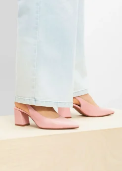 bonprix bonprix Zapatos con tacón grueso y talón al descubierto rosa pálido Clearance