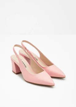 bonprix bonprix Zapatos con tacón grueso y talón al descubierto rosa pálido Clearance