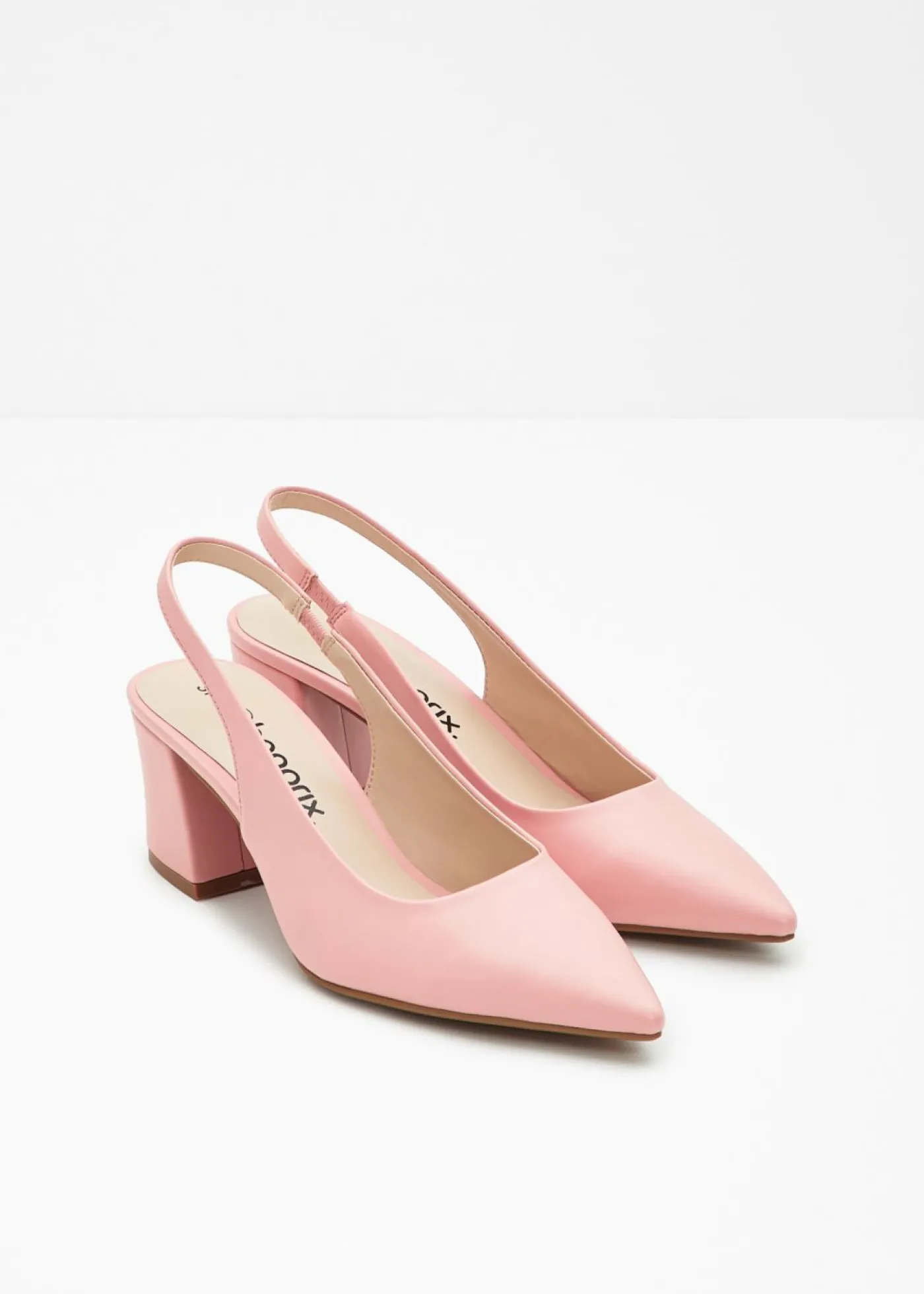 bonprix bonprix Zapatos con tacón grueso y talón al descubierto rosa pálido Clearance