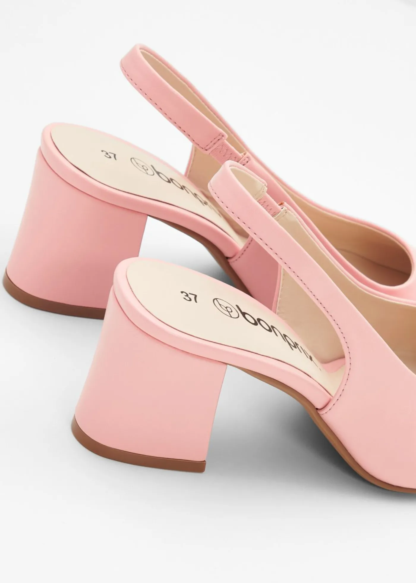 bonprix bonprix Zapatos con tacón grueso y talón al descubierto rosa pálido Clearance