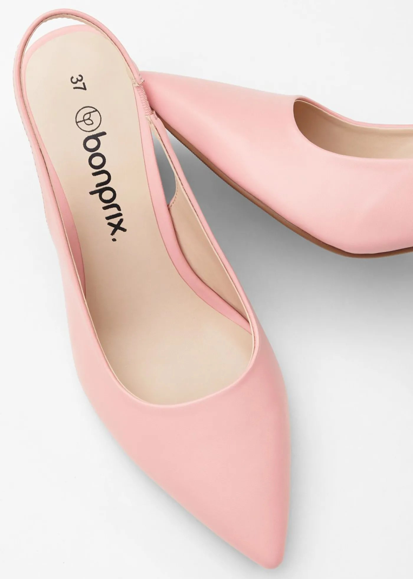 bonprix bonprix Zapatos con tacón grueso y talón al descubierto rosa pálido Clearance