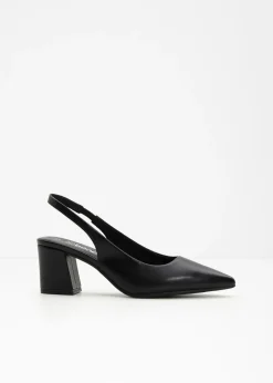bonprix bonprix Zapatos con tacón grueso y talón al descubierto Negro Sale