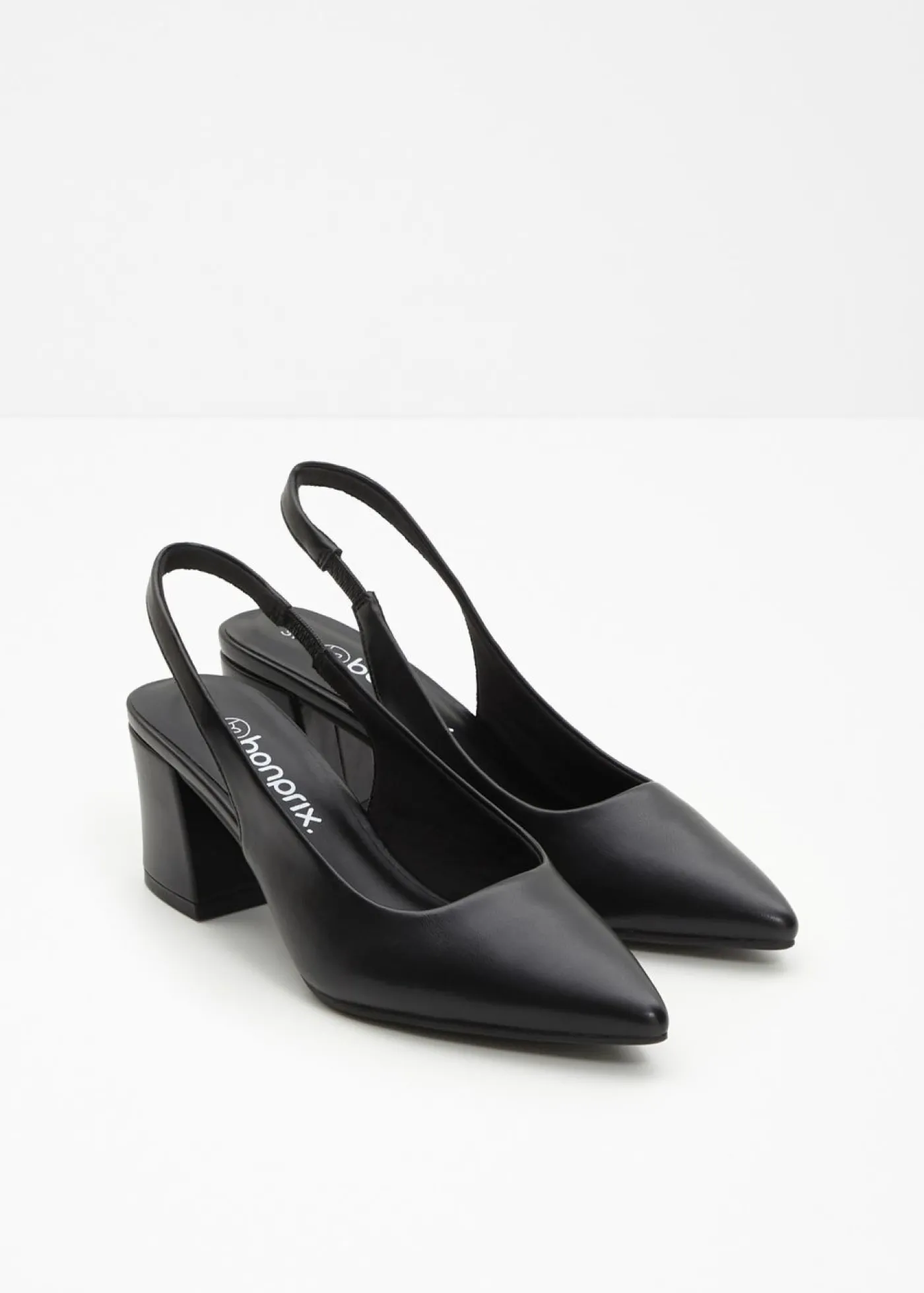 bonprix bonprix Zapatos con tacón grueso y talón al descubierto Negro Sale