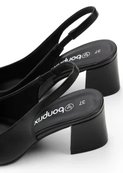 bonprix bonprix Zapatos con tacón grueso y talón al descubierto Negro Sale