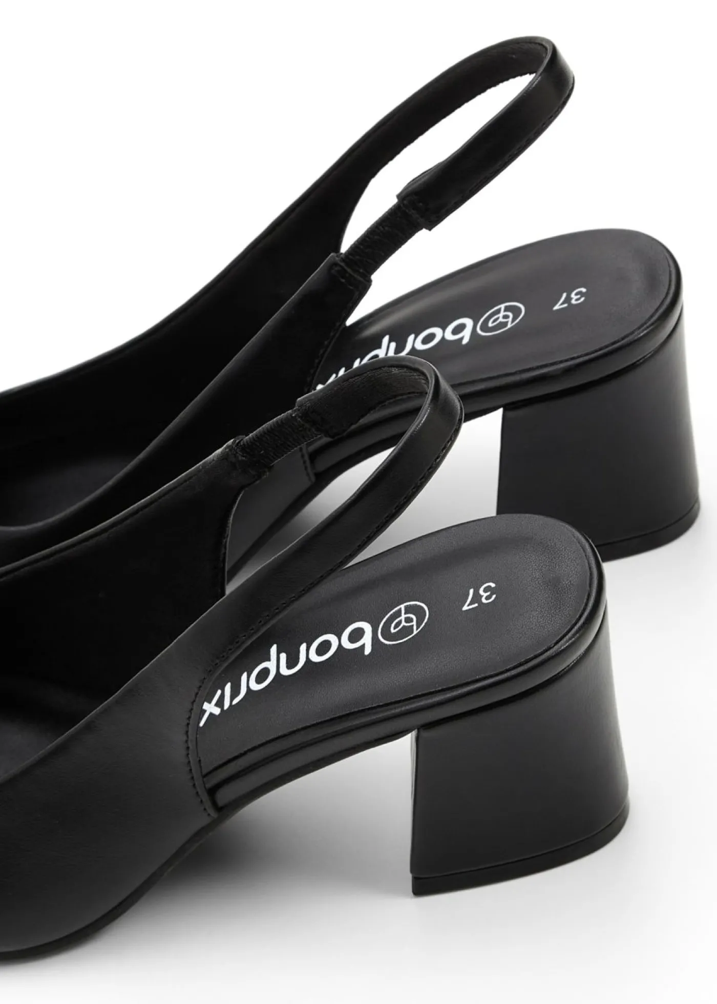 bonprix bonprix Zapatos con tacón grueso y talón al descubierto Negro Sale